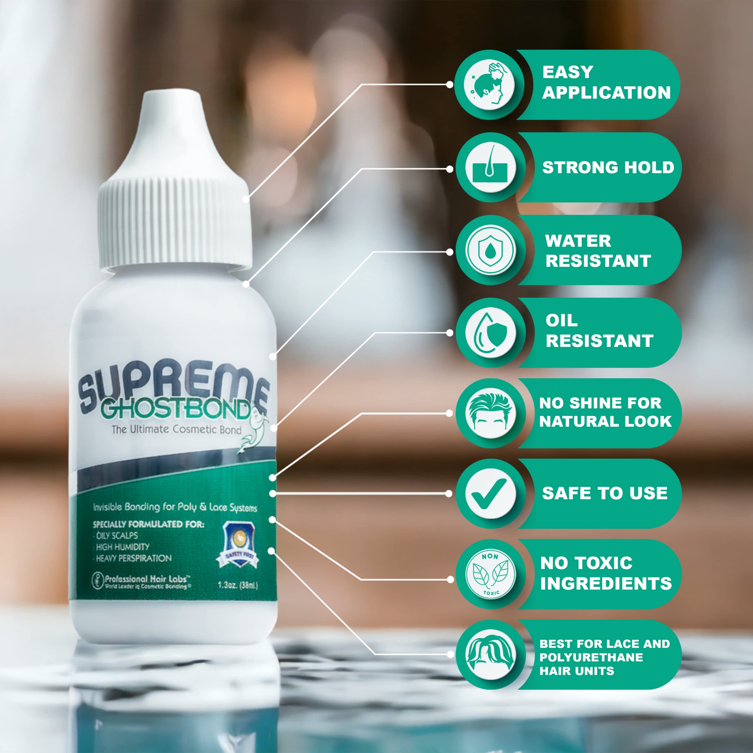 GhostBond Supreme easy removal preserves wig fibers during detachment