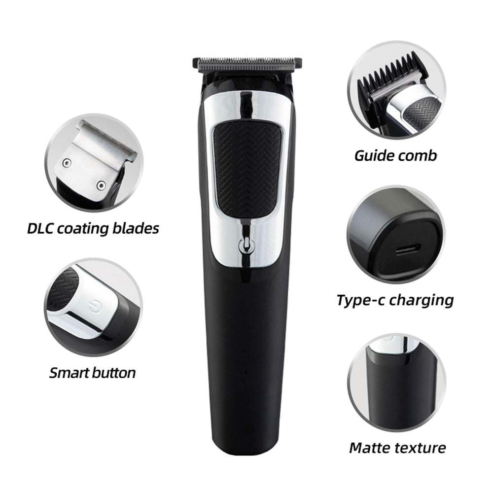 Professional Hair Trimmer for Men multi-task trimming showing head swaps for speed