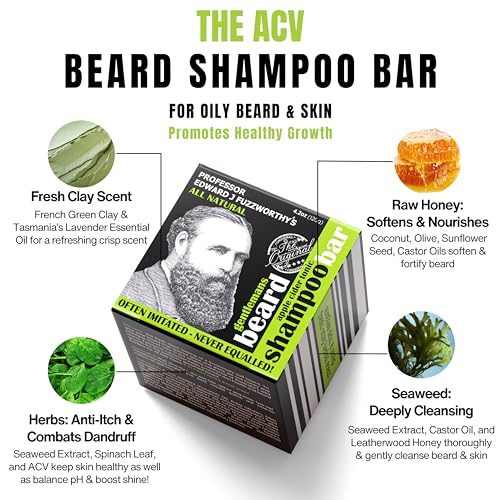 Professor Fuzzworthy's beard shampoo bar lather action demonstrates easy cleansing and softening.