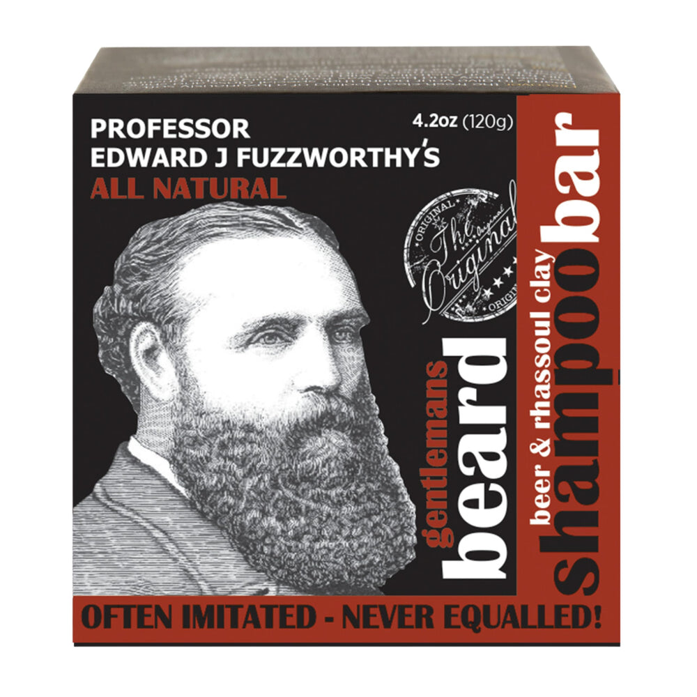Professor Fuzzworthy's Beard Shampoo Bar with beer and rhassoul clay showing conditioning.