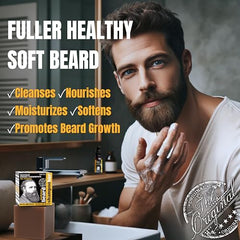 Professor Fuzzworthy's beard care routine setup demonstrates quick grooming.