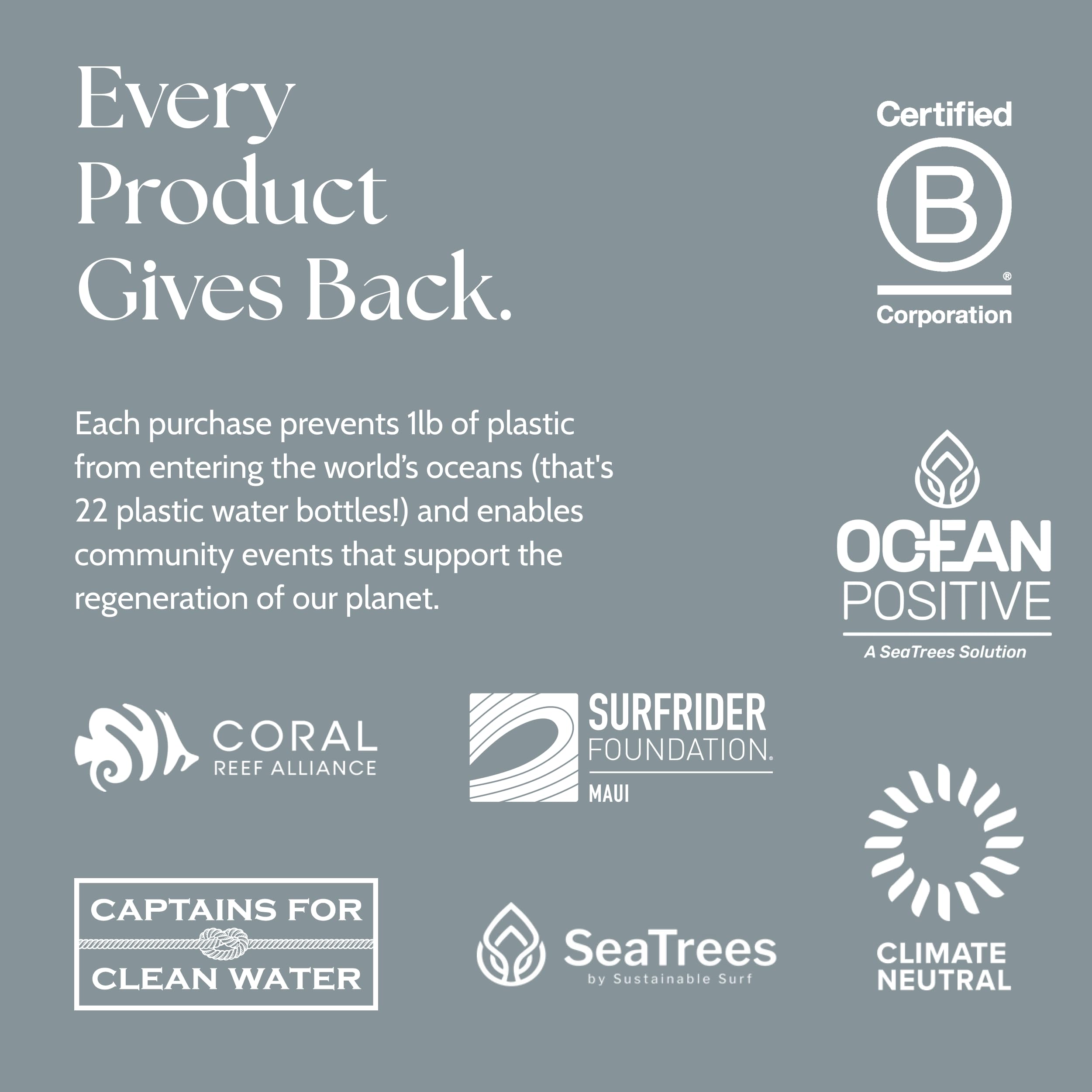 Project Reef SPF 50 mineral sunscreen stick packaging uses ocean-bound and recycled materials.