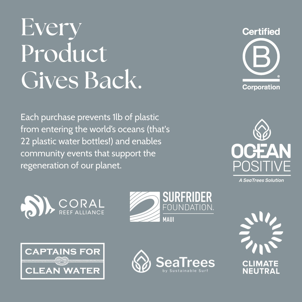 Project Reef SPF 50 mineral sunscreen stick packaging uses ocean-bound and recycled materials.