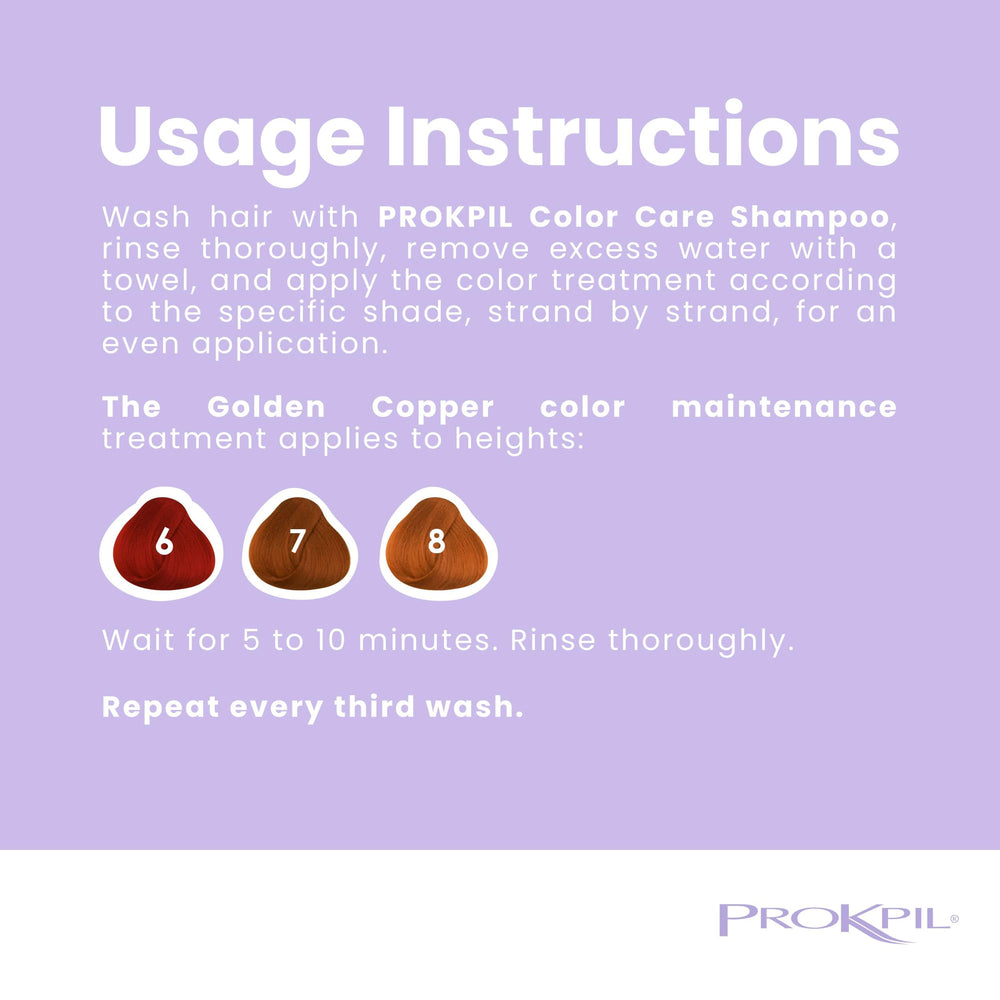 Prokpil Golden Copper Mask application demonstrates smooth, even coverage for dyed hair.