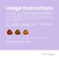 Prokpil Golden Copper Mask application demonstrates smooth, even coverage for dyed hair.