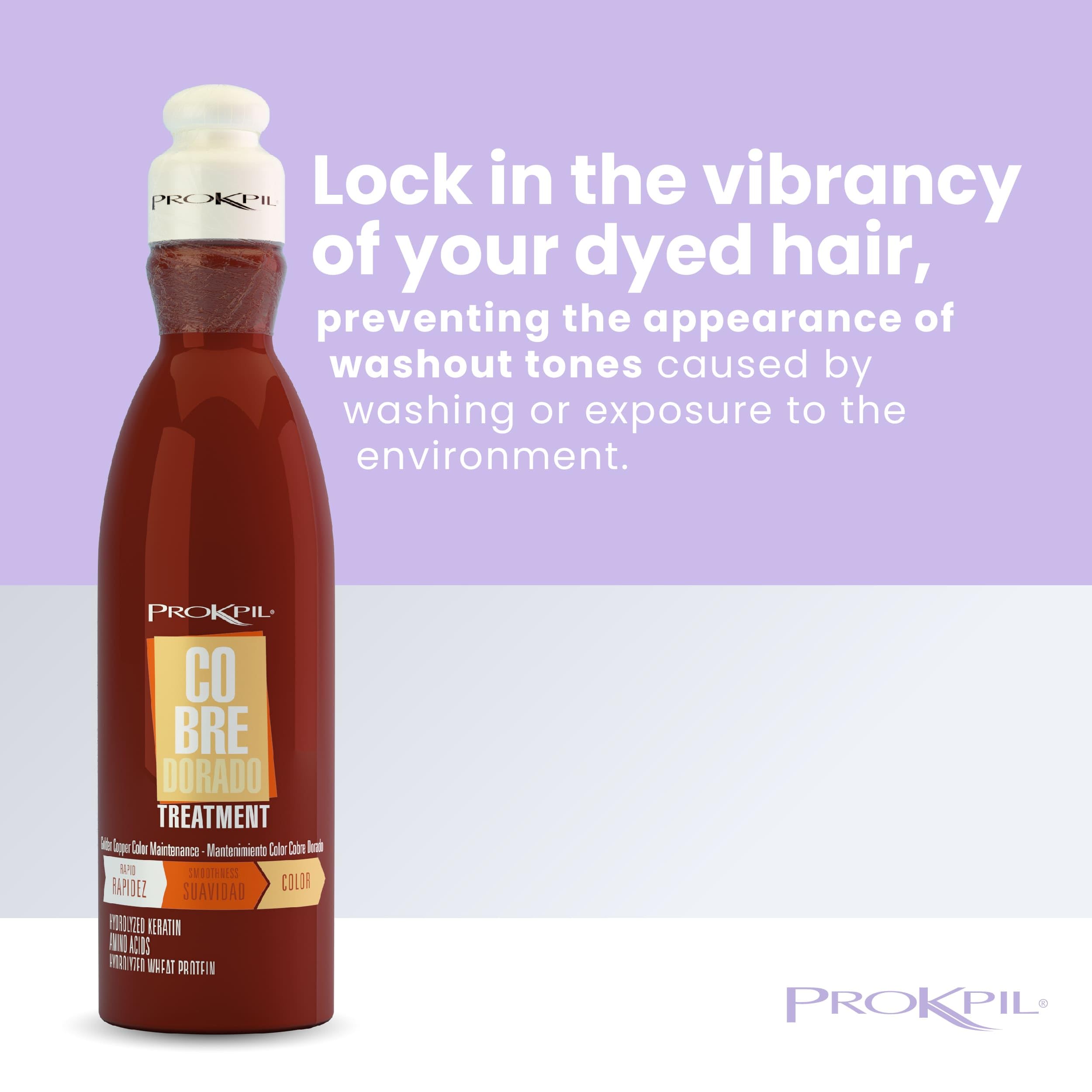 Prokpil Golden Copper Mask hair glow hints at enhanced shine and soft touch.