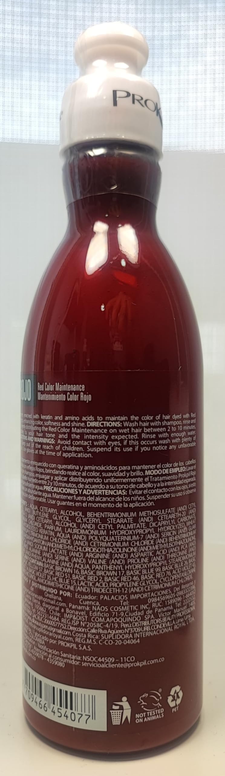 Prokpil Red Maintenance hydrolyzed keratin strengthens hair fibers