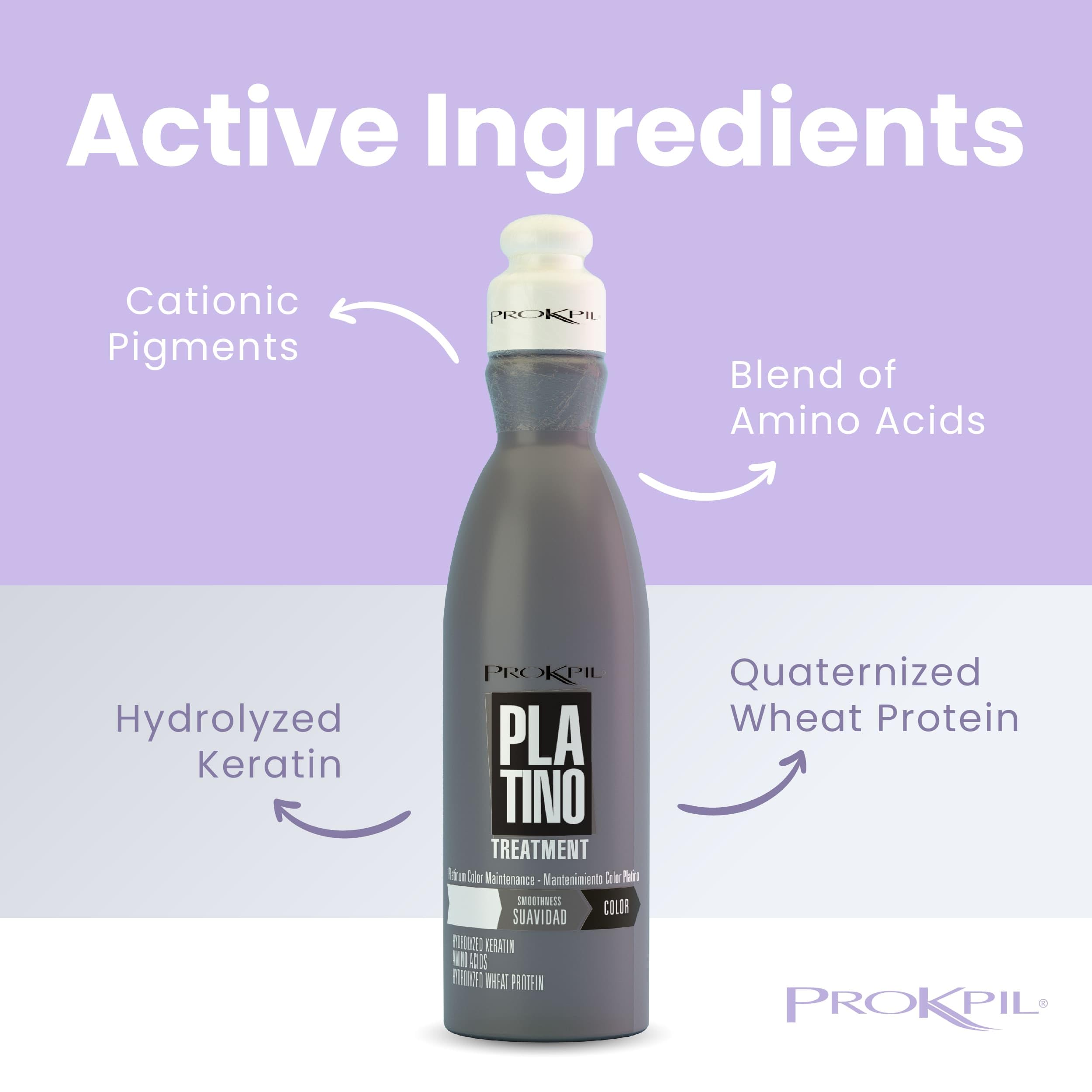 Prokpil Treatment Platinum Mask color-retention swatch hints at long-lasting shine.
