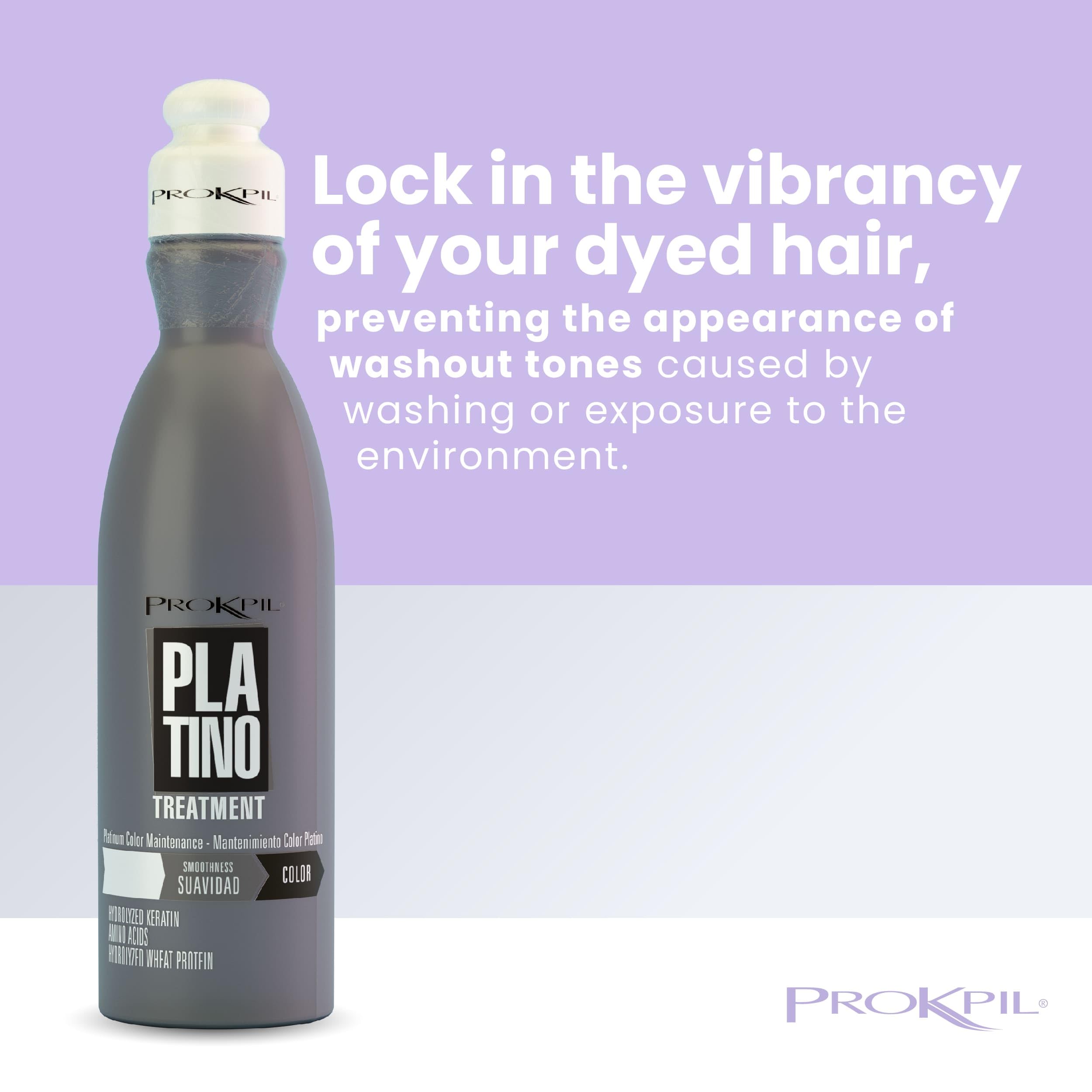 Prokpil Treatment Platinum Mask swirl texture demonstrates deep hydration for glossy gray hair.