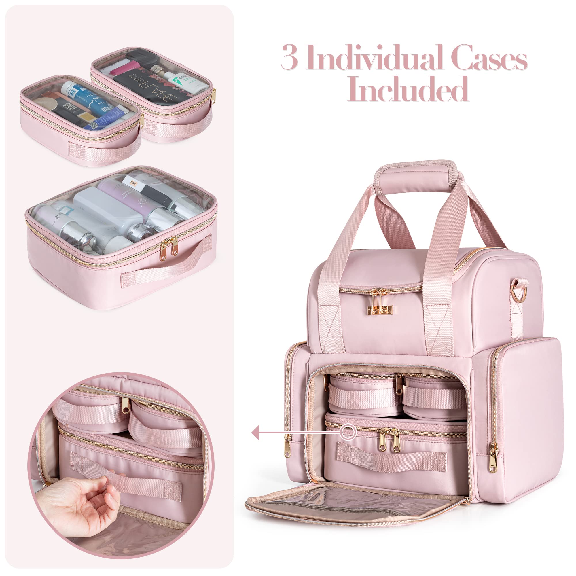 Prokva makeup brushes storage side zipper with deep slots for organization.