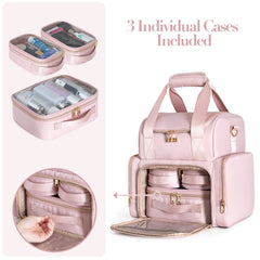 Prokva makeup brushes storage side zipper with deep slots for organization.
