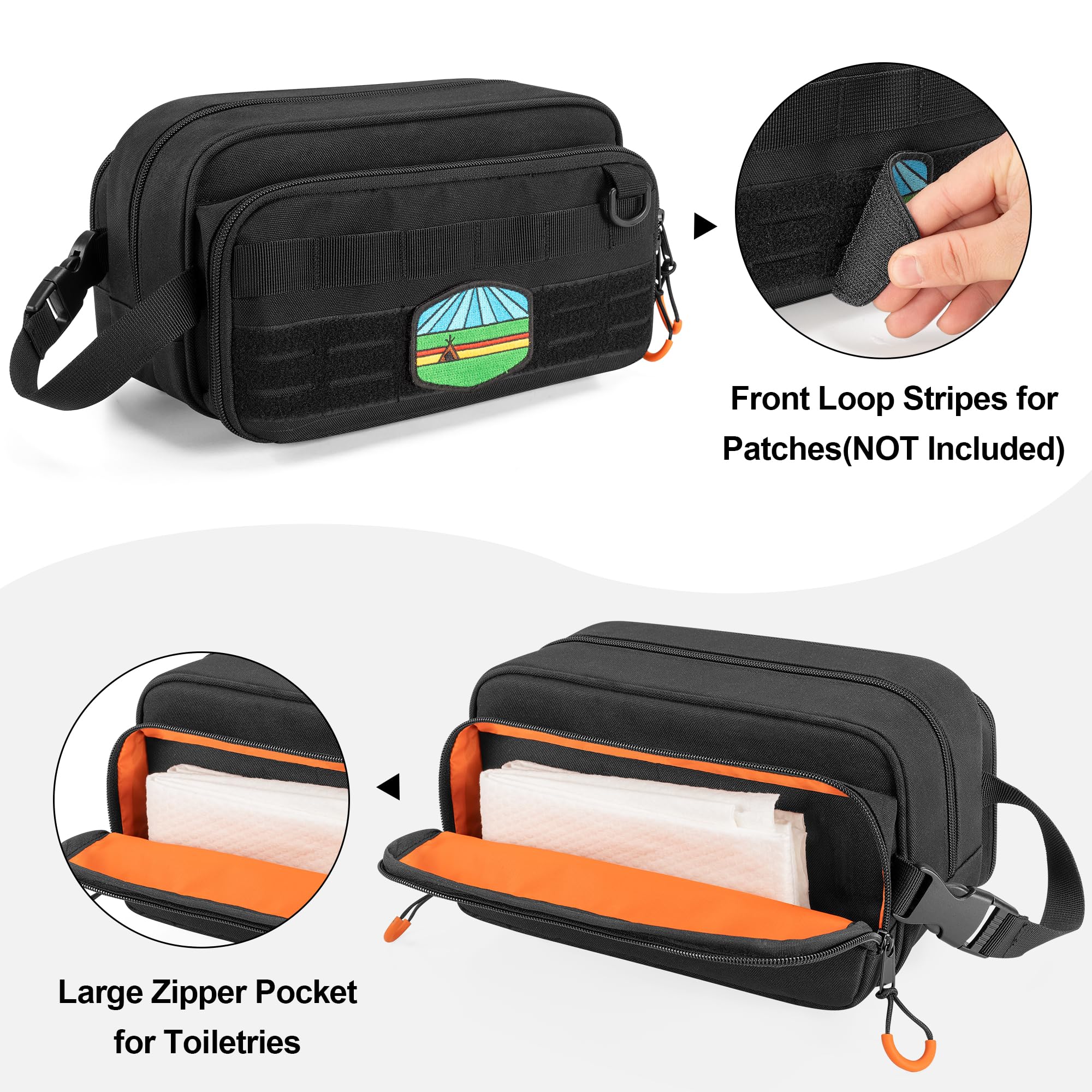 Prokva tactical bag MOLLE system supports carrying daily gear and patches.