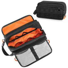 Prokva tactical toiletry bag center compartment keeps essentials organized on the go.