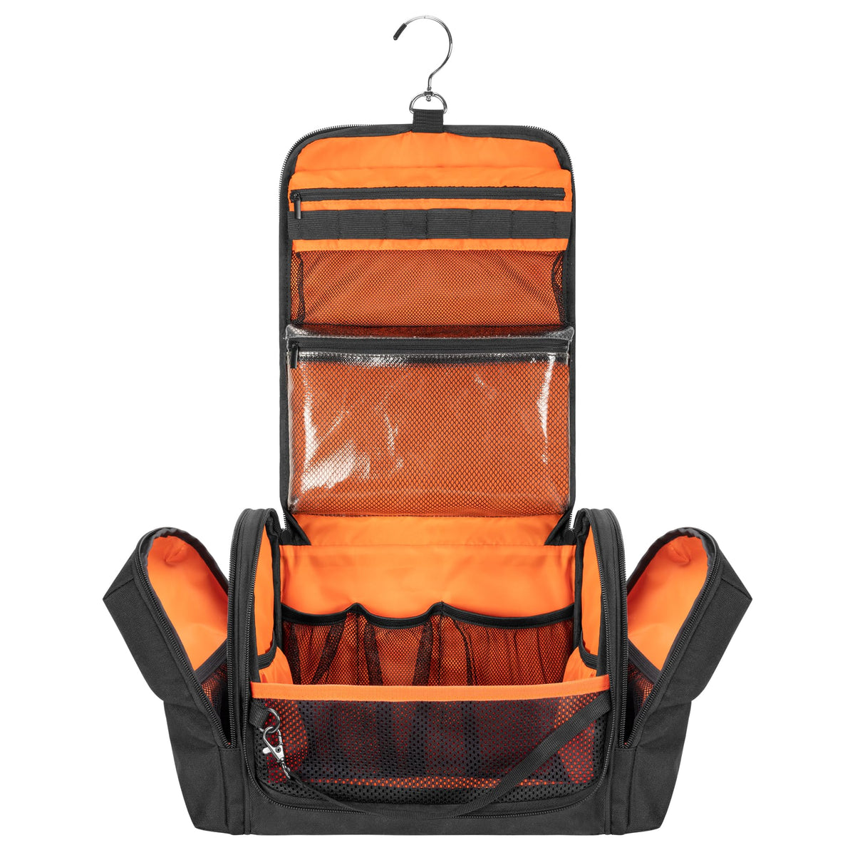 Prokva Tactical Toiletry Bag opened inside showing organized pockets for easy access on the go