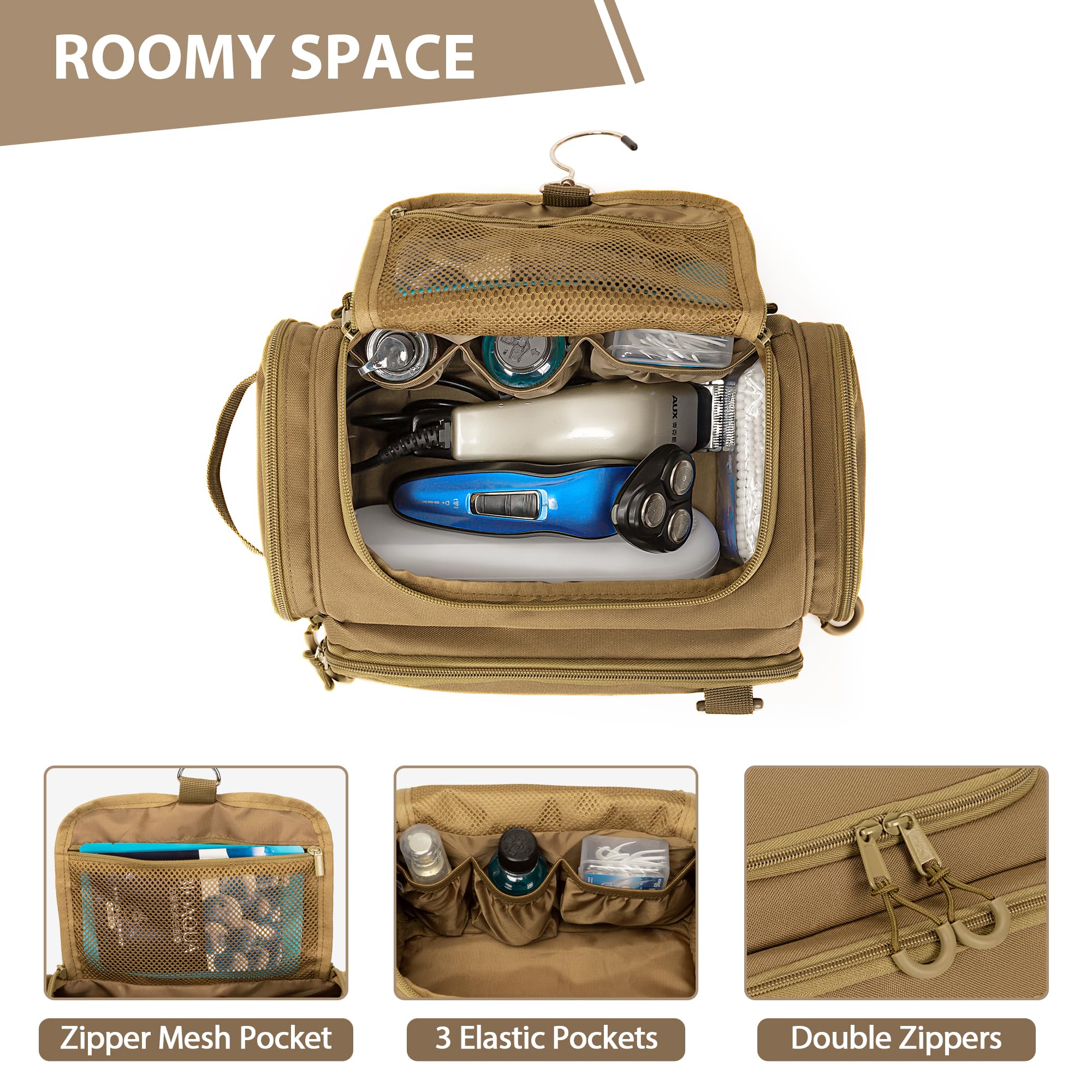 Prokva bag features 360-degree swivel hook for versatile hanging anywhere.