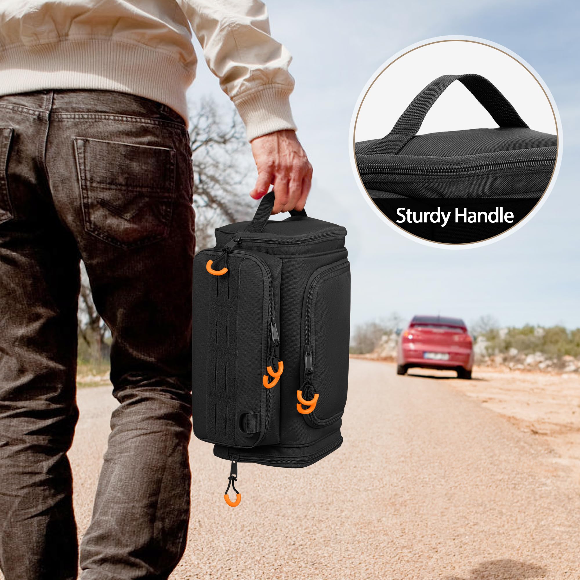 Prokva bag features sturdy zippers and easy-grip pulls for reliable travel use