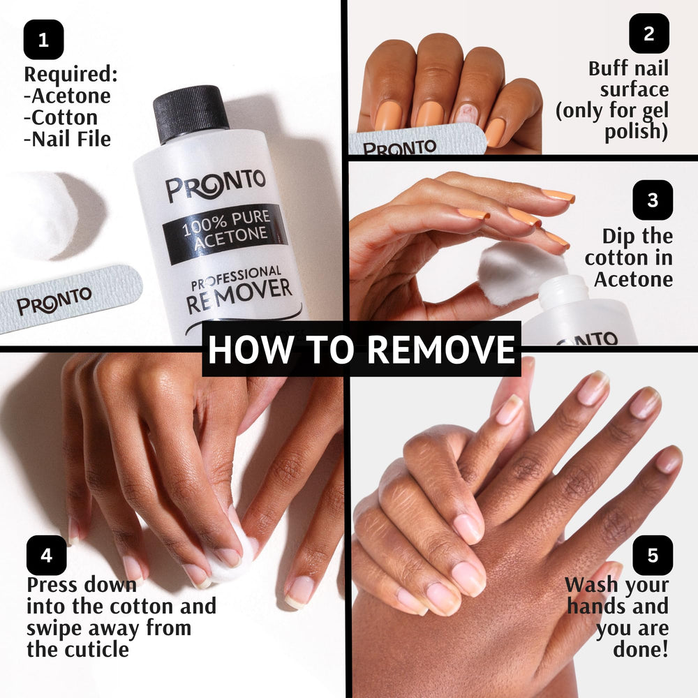 Pronto acetone remover acrylic nail glue removal near cuticle