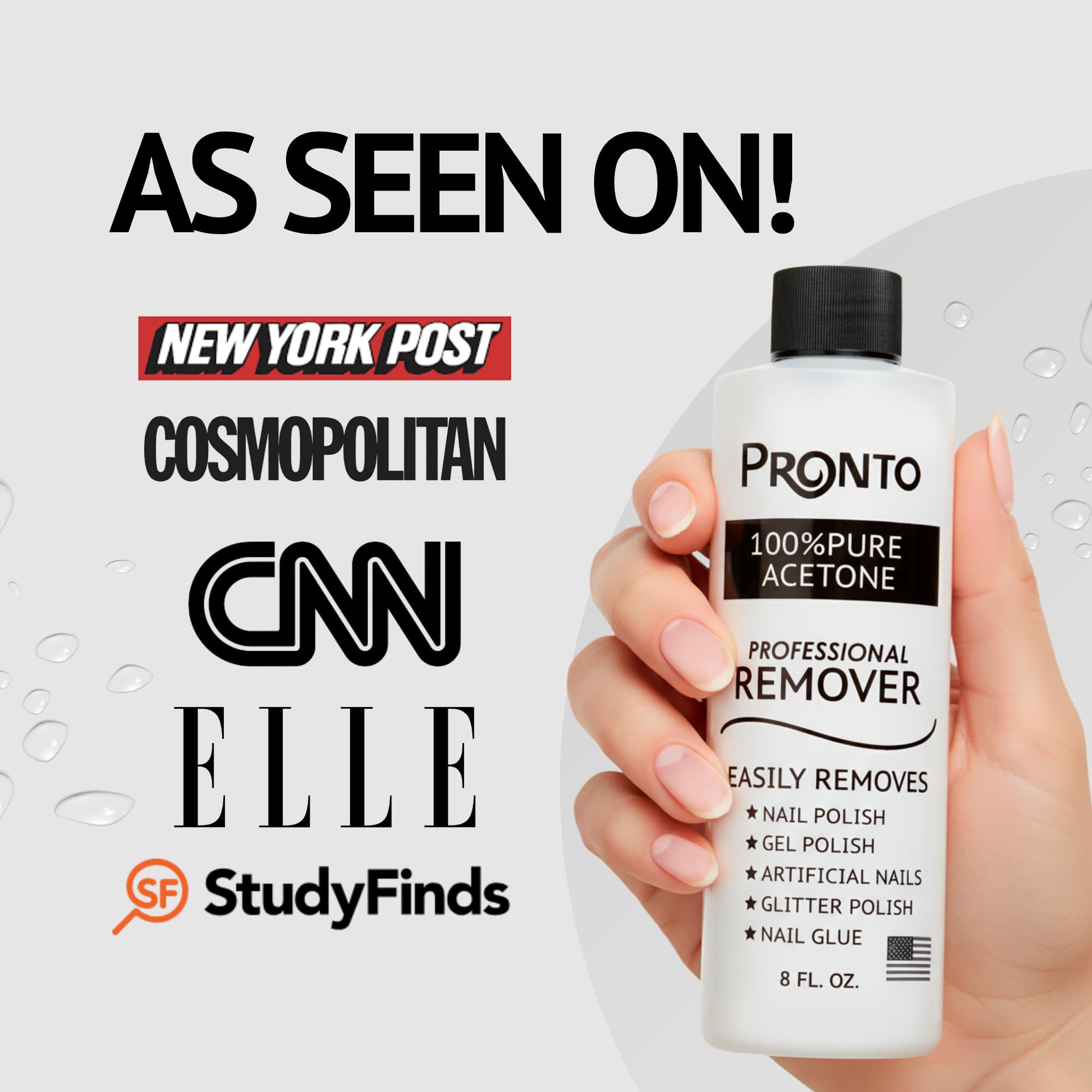 Pronto acetone remover dispensing cap close-up for easy application