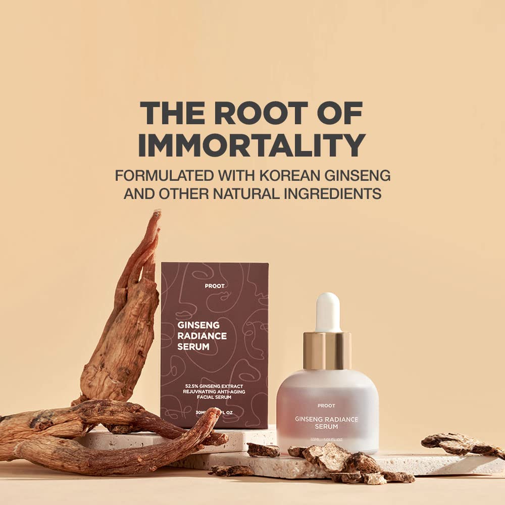 PROOT Ginseng Serum with ginseng extract suggests energizing potential for dull skin