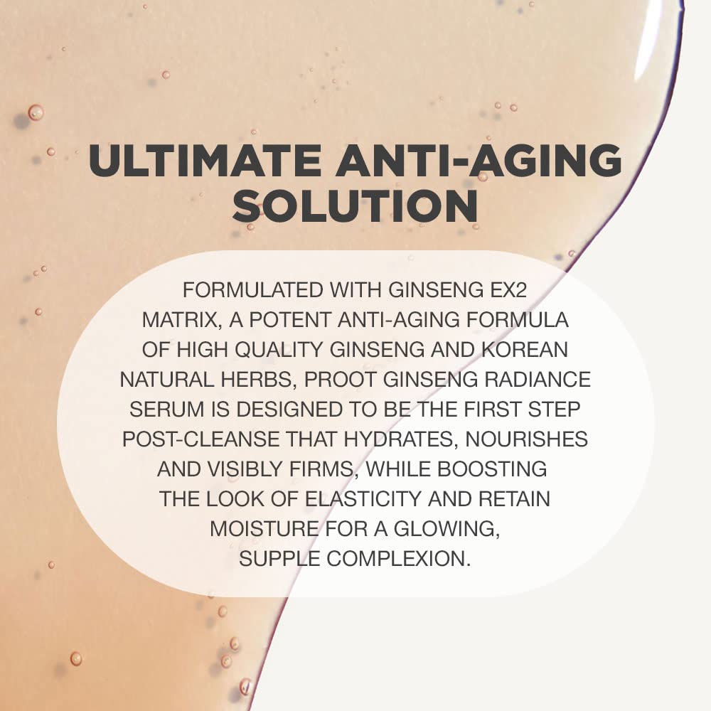 PROOT Ginseng Serum packaging closeup highlights compact bottle and clean design