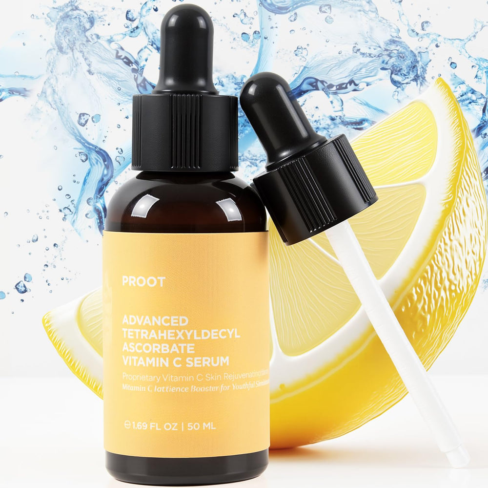 PROOT serum closeup reveals clear dropper and smooth texture