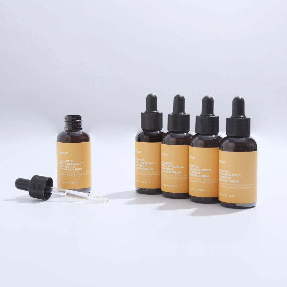PROOT serum on radiant skin showcasing 24-hour hydration and glow
