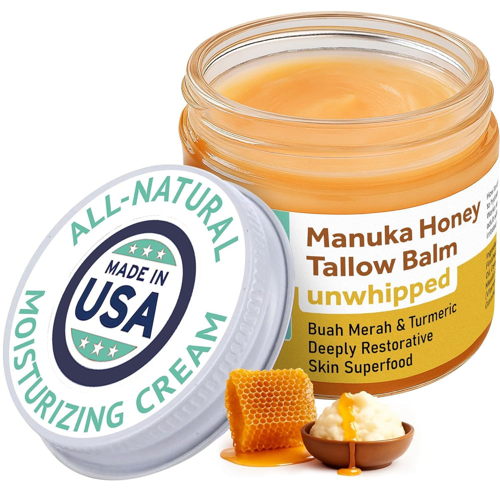 ProSeed Holistic Wellness Manuka Honey Unwhipped Tallow Balm jar ready for deep hydration