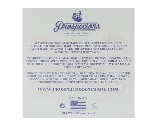 PROSPECTORS Diamond Hair Pomade cream dispense demonstrates smooth distribution for restyling.