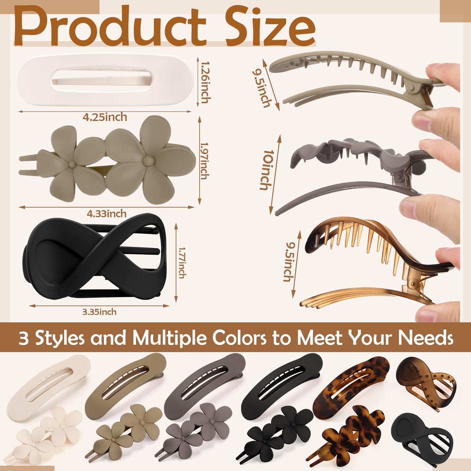 ProSuites tortoiseshell design flat clip offers chic styling for everyday looks