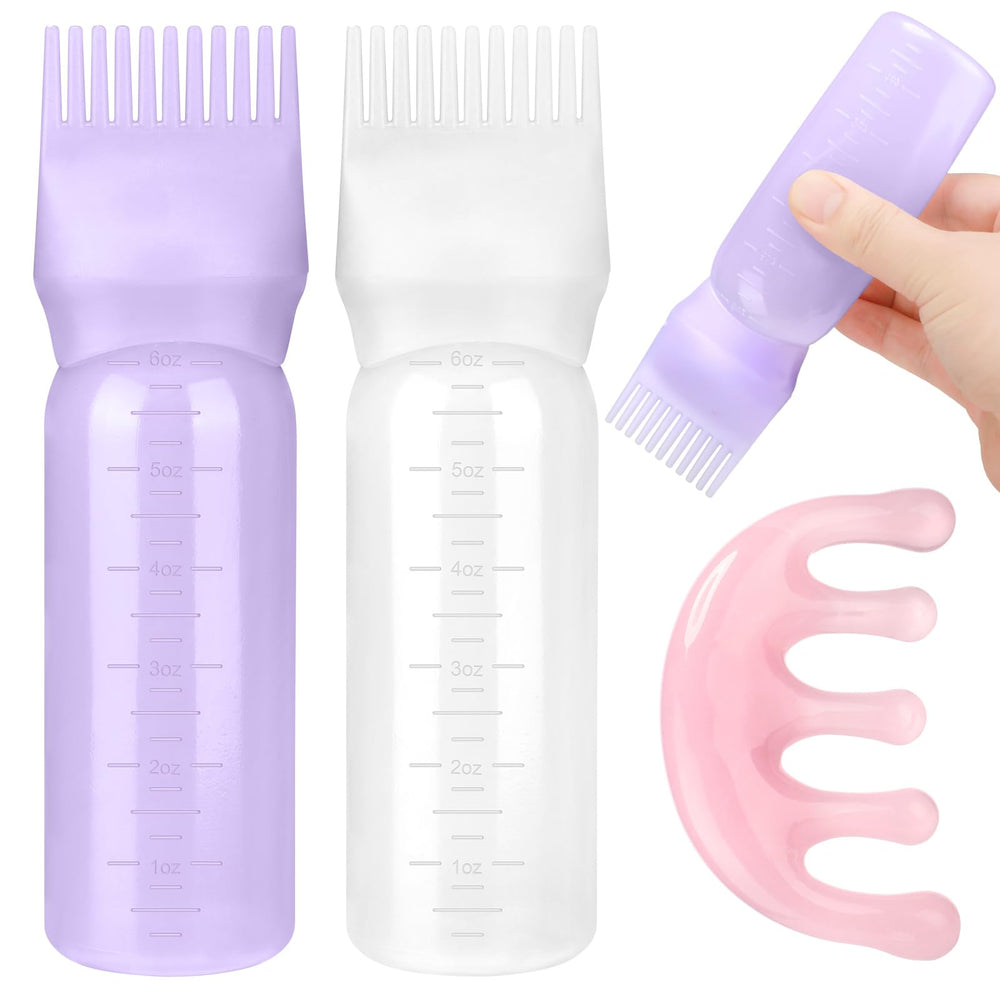 Prosuites hair oil applicator bottle white front for mess-free oil application.