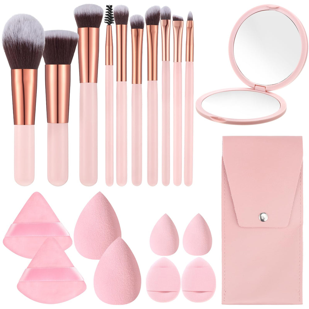 Prosuites travel makeup brush set with a compact case for on-the-go touchups.