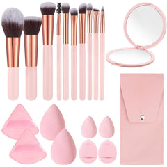 Prosuites travel makeup brush set with a compact case for on-the-go touchups.