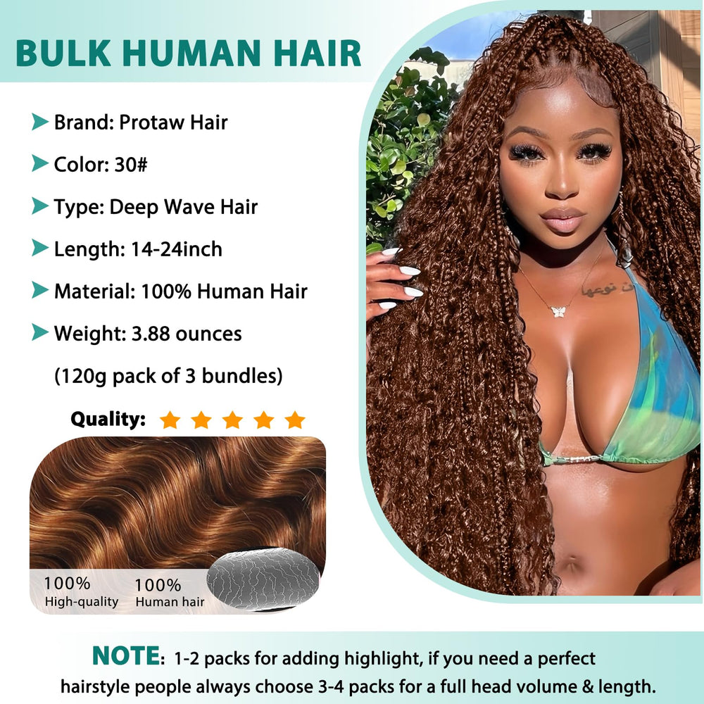 Protaw boho braiding hair 20in ginger brown bundle pack highlights full-volume styling.