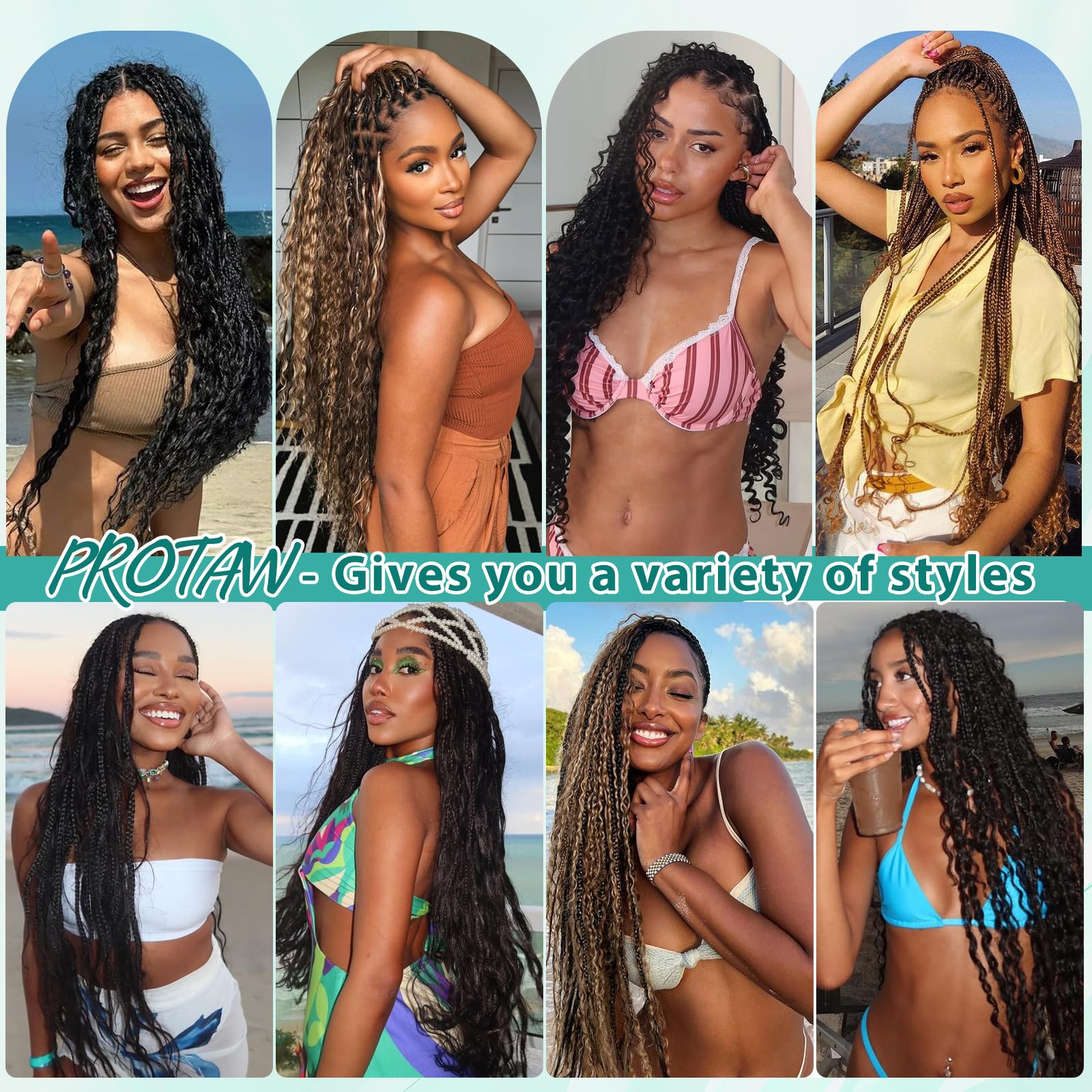 Protaw boho braids knotless styling ideas for casual to festive looks.