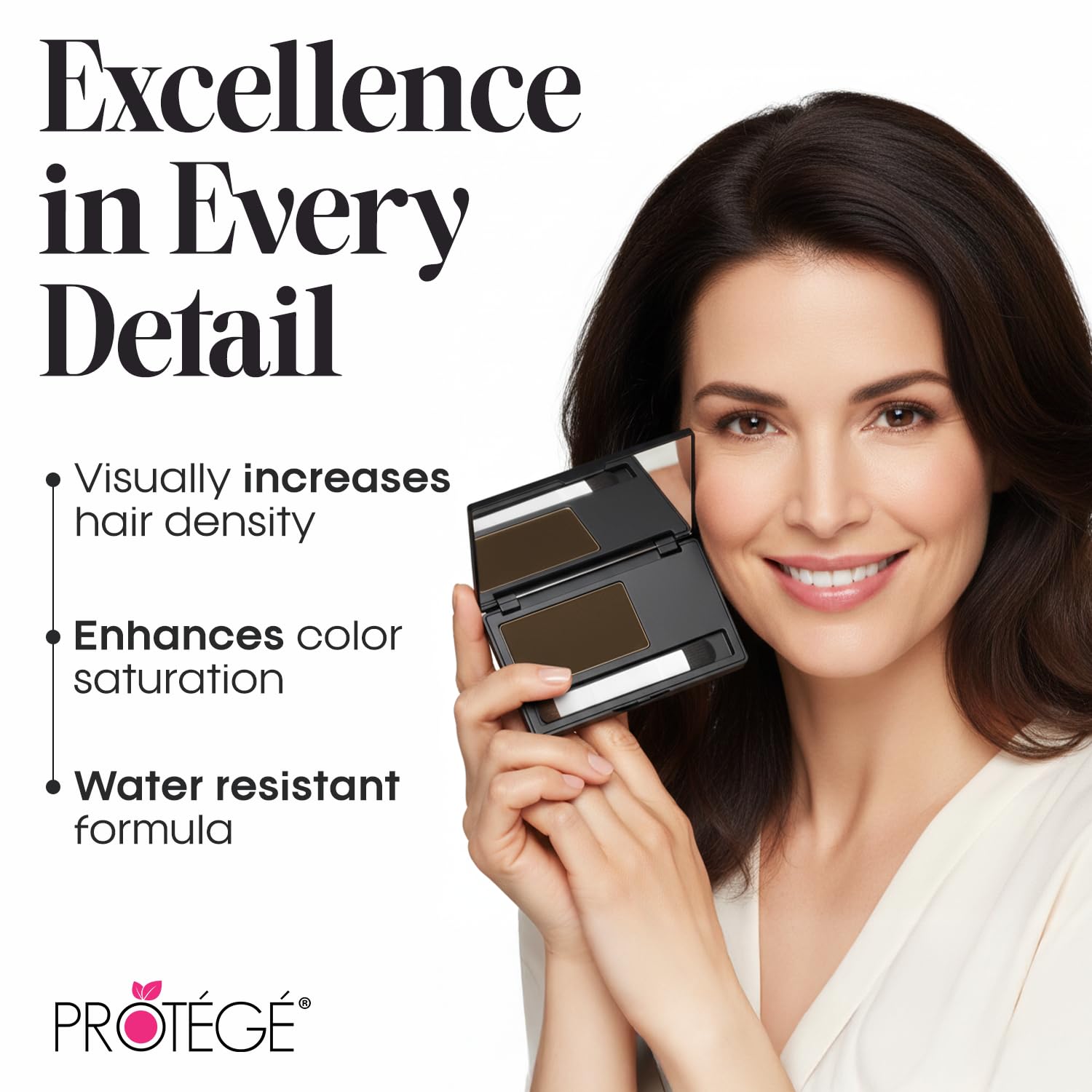 Protege Beauty sweat-resistant formula holds during workouts and rain