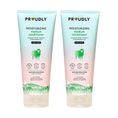 PROUDLY Moisturizing Wavy & Curly Hair Baby Conditioner bottle pour for smooth, lightweight curls.