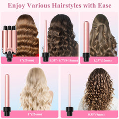 Prubensic 3-barrel crimper wand for quick, textured curl creation