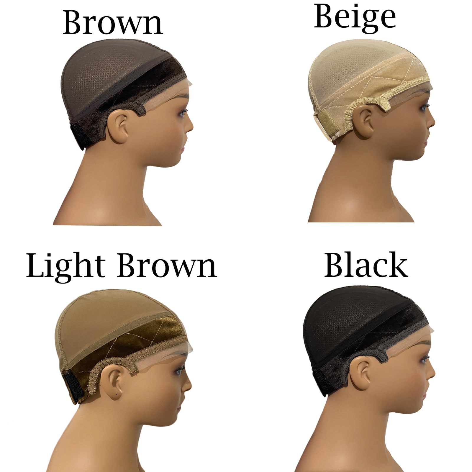 Prudenp non-slip wig cap in brown pairs with any wig style