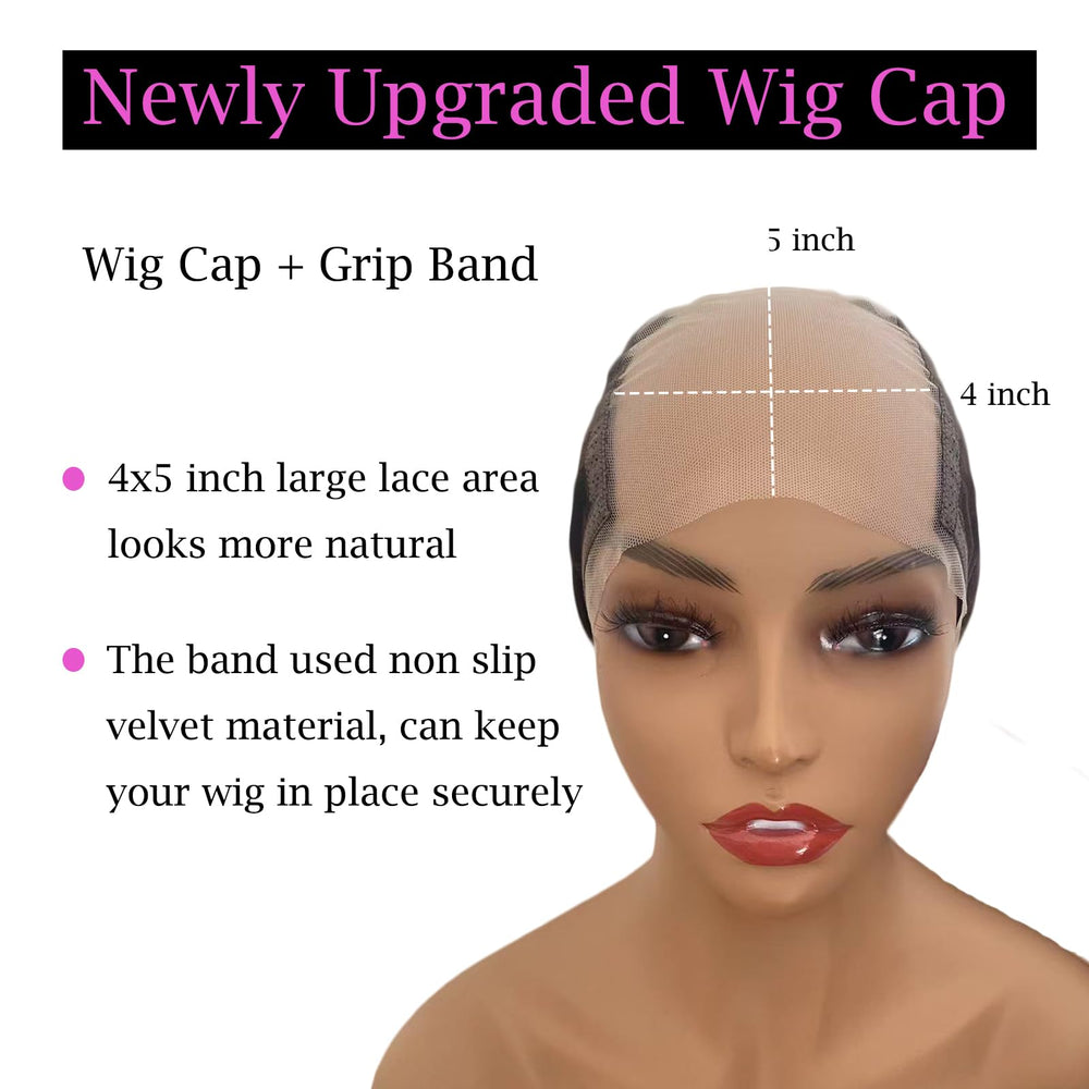 Prudenp velvet wig grip cap side view highlighting soft scalp protection and breathability