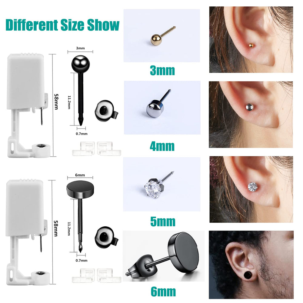 PSAakon 316L stainless steel stud earrings with jewelry-grade ball inlay for durability.