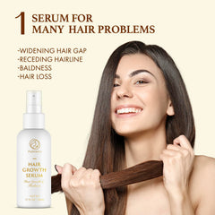 Psalmonica Hair Growth Serum castor oil label image highlights nourishing shine and strengthening properties