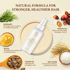 Psalmonica Hair Growth Serum rice water ingredients image signals hydration and healthier hair texture