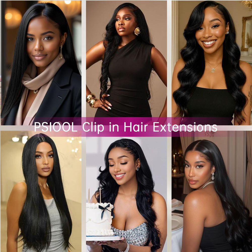 Psiool clip-in extensions designed for all-day comfort and easy styling.