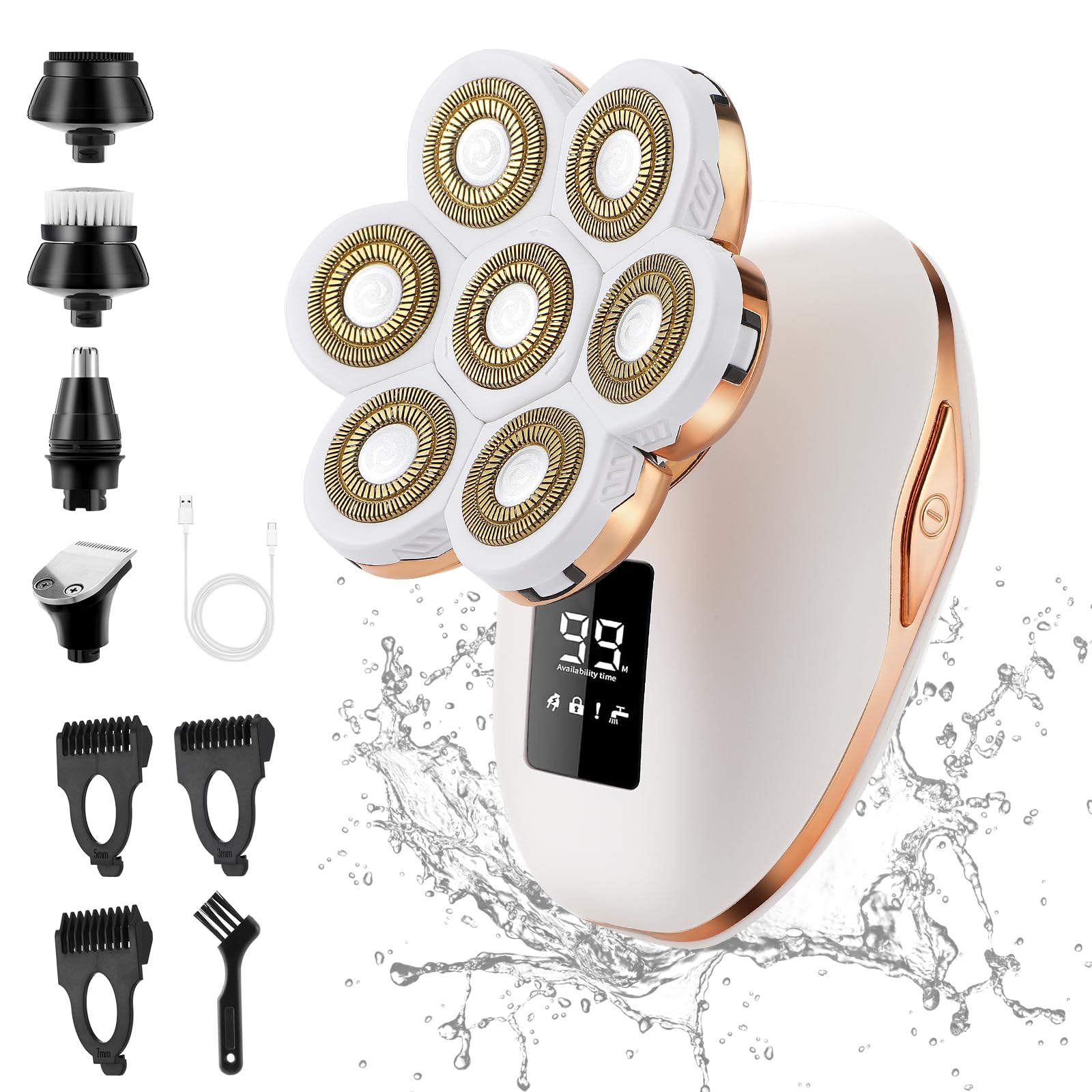 Psmicor 7D floating blades close-up for contour-following shaving