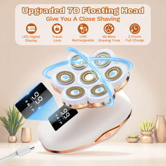 Psmicor LCD display with travel lock on women's electric razor