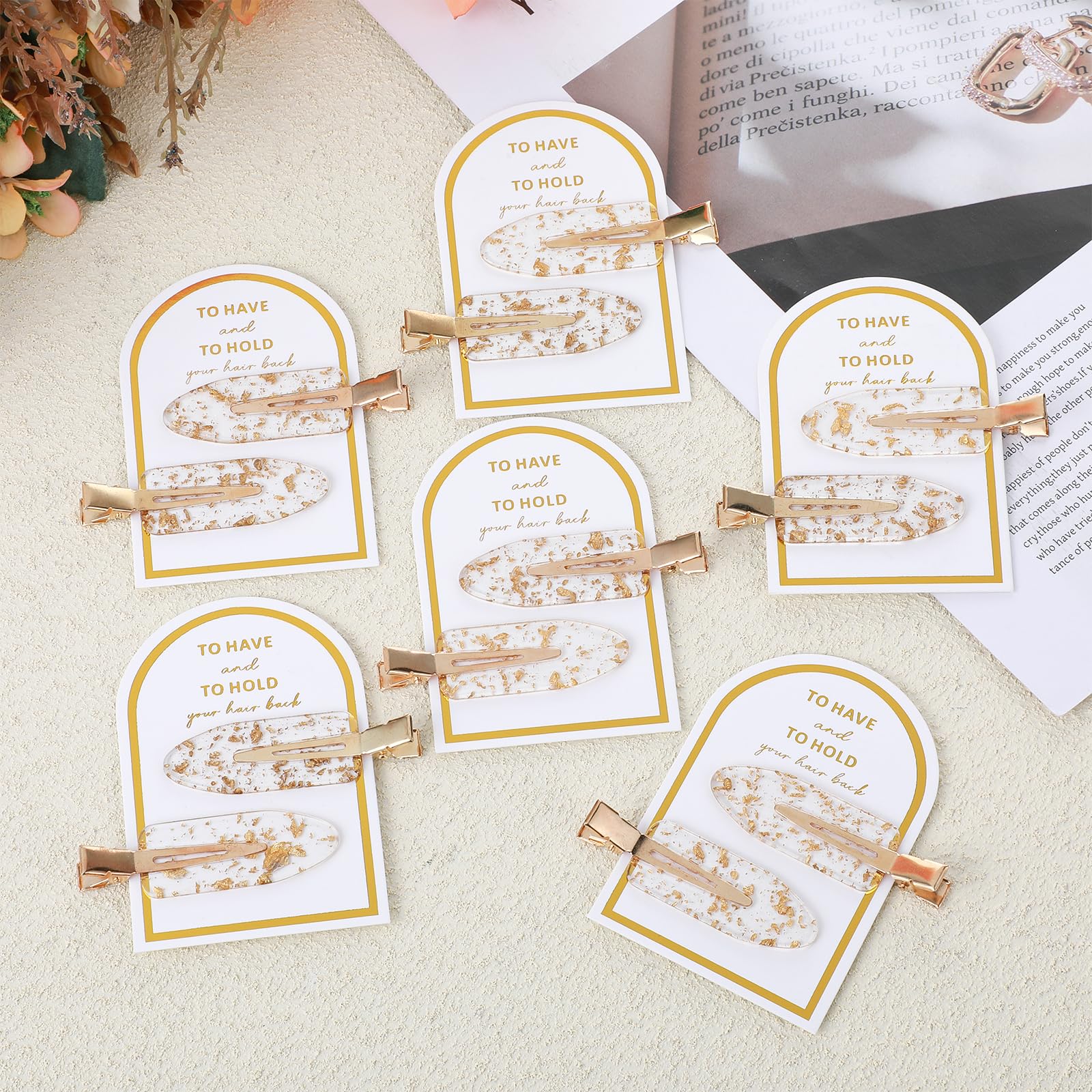 Psyqtsuary wedding party hair clip gold adds subtle shimmer
