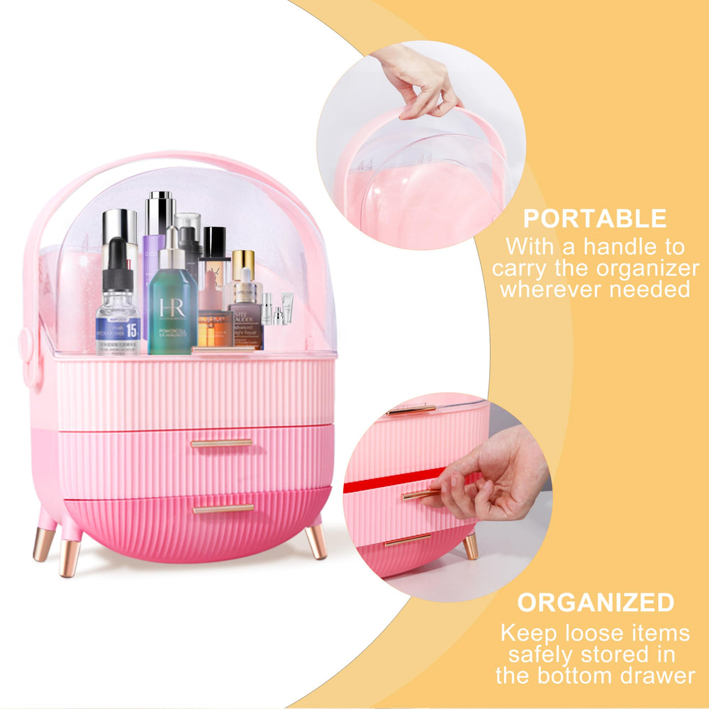 Ptesly Triple Pink on a vanity setup showing stylish display and organization