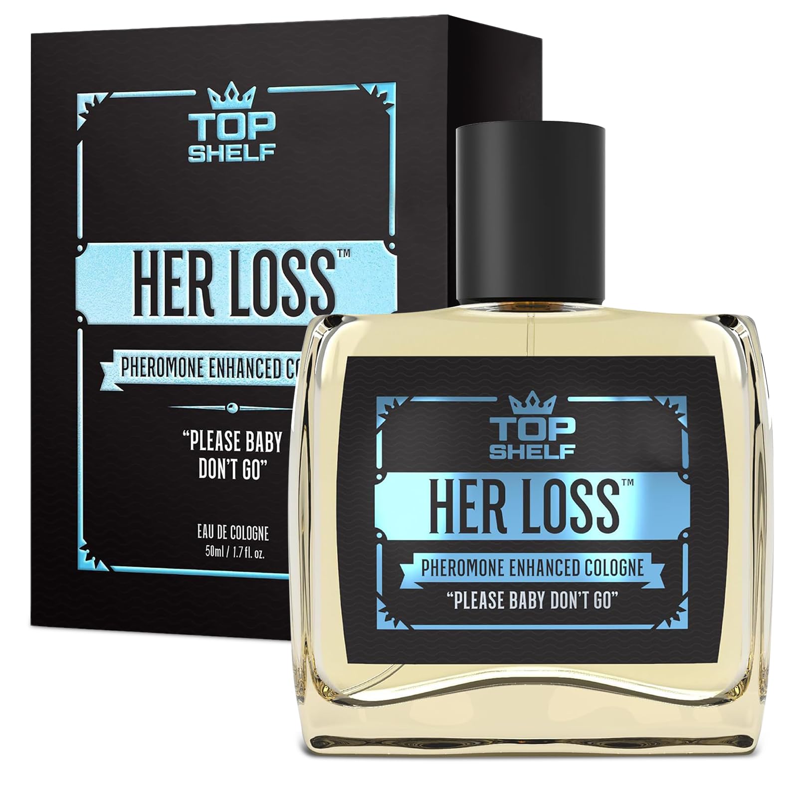Ptoso Her Loss bottle front showcases premium fragrance for confident first impressions.