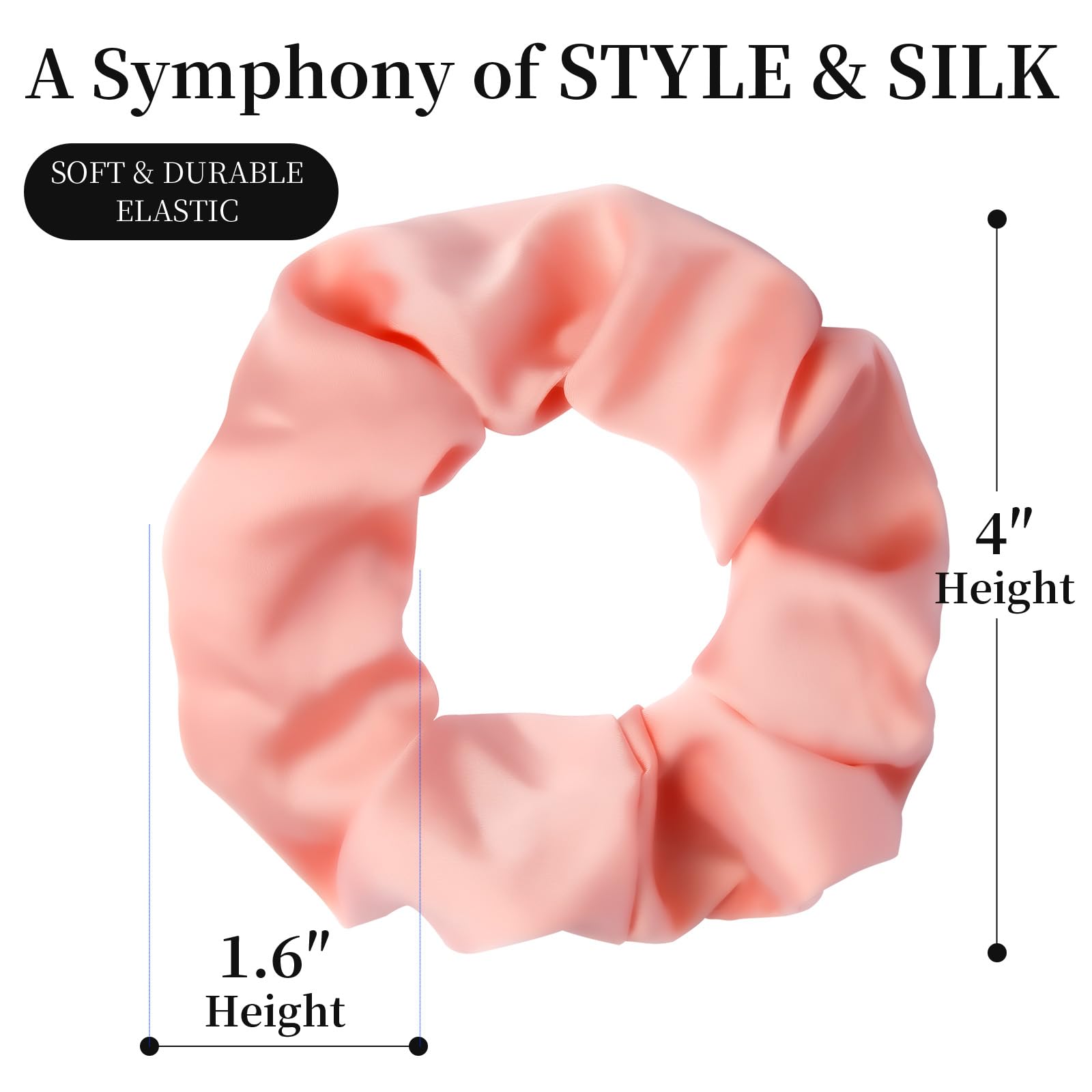 PTSHOW silk hair ties on a ponytail demonstrate gentle, secure hold.