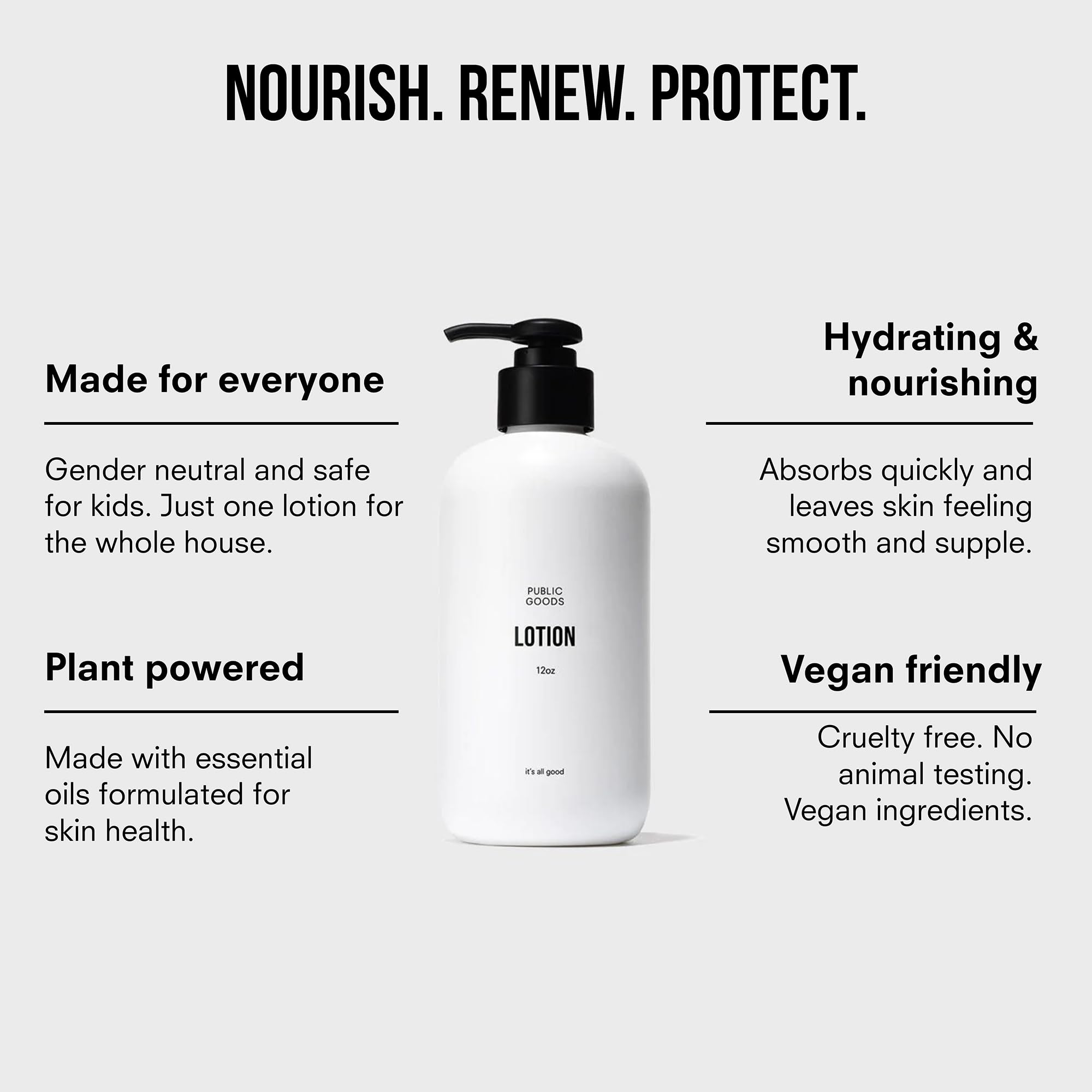 Public Goods Body & Hand Lotion ingredients oils highlights natural essential oils blend scent.